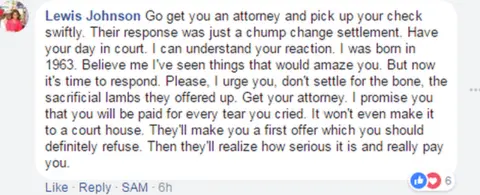 Facebook Lewis Johnson's Facebook post
