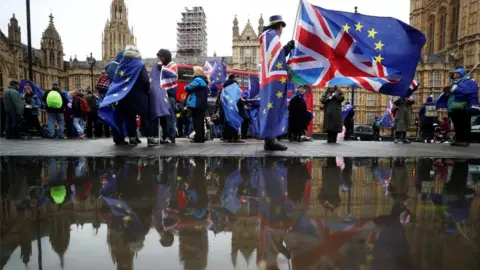 Reuters Anti-Brexit protesters outside Parliament