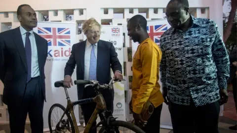 Getty Images Boris Johnson (2nd L) meets with Ghanaian businessmen at British Embassy in Accra, Ghana on February 15, 2017