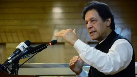 Reuters Imran Khan addressed the Azad Kashmir parliament on Pakistan's 72nd Independence Day