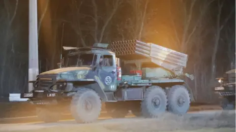 Reuters A military vehicle seen on the outskirts of Donetsk