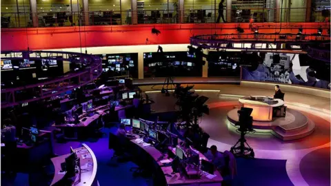 Getty Images The broadcast center of the Al Jazeera English news channel