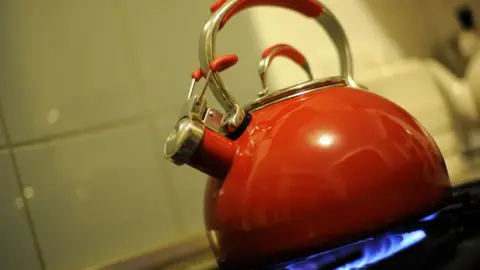 Kettle on gas hob