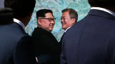 AFP South Korean President Moon Jae-in and North Korean leader Kim Jong Un