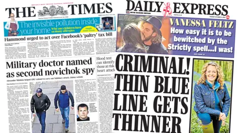 The Times and Daily Express front page - 09/10/18