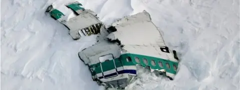 Phil Reid/Antarctica New Zealand Wreckage from the plane, photo taken 2004