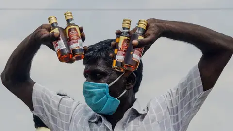 Getty Images India liquor consumer after shops opened