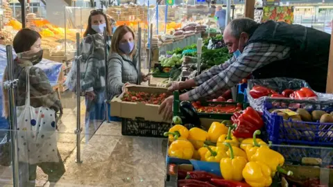 Maxym Marusenko/NurPhoto Zhytniy food market resumed operations after the ban, amid the coronavirus disease COVID-19 outbreak in Kyiv, Ukraine