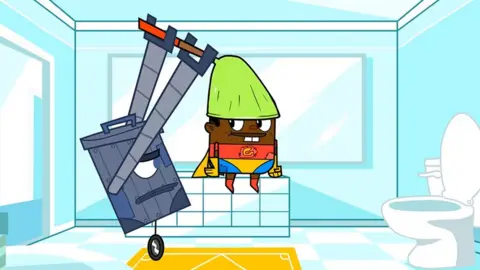 RIDWAN MOSHOOD A still from the animated short Garbage Boy & Trash Can