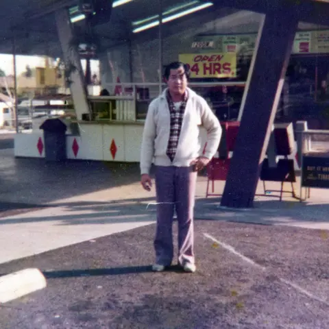 Ted Ngoy Ted pictured in front of his first doughnut shop