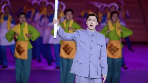VCG Actor Li Yifeng performs on the stage during an art performance titled 'The Great Journey' at the National Stadium (aka the Bird's Nest) in celebration of the 100th anniversary of the founding of the Communist Party of China (CPC) on June 28, 2021 in Beijing, China.