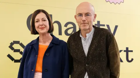 Ibi Gowon Wayne Hemingway and Maria Chenoweth in Charity Super.Mkt