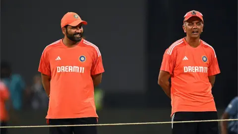 Getty Images Rohit Sharma and Rahul Dravid
