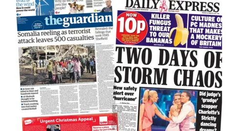 Monday's front pages