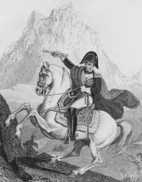 Getty Images Napoleon crossing through the Alps into Italy on 20 May 1800 from Valais, Switzerland