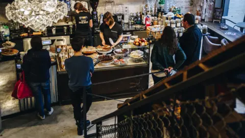 Green Caffe Nero Interior of a Green Caffe Nero outlet