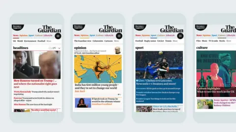 The Guardian The Guardian app and online versions have also been redesigned