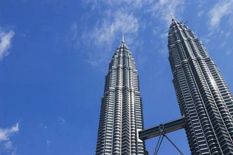 You won't find a cure for vertigo in the Petronas Towers, Kuala Lumpur. (Glenn Beanland/LPI)