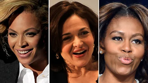 Singer Beyonce and US First Lady Michelle Obama, among other high-profile women, have joined Facebook COO Sheryl Sandberg's (center) effort to ban the word bossy. (Getty Images)