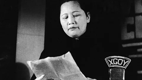 Pictorial Parade/Getty Images She involved herself in the Chinese war effort against the Japanese and hosted a radio show called The Voice of China (Credit: Pictorial Parade/Getty Images)