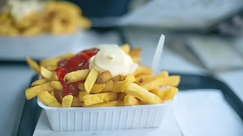 Getty Images It might be best to avoid fatty food before you fly (Credit: Getty Images)