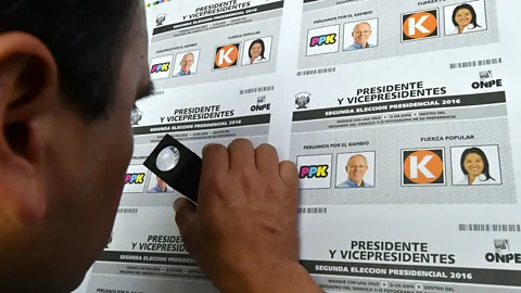 Getty Images Voting at the polls in some countries includes faces (Credit: Getty Images)