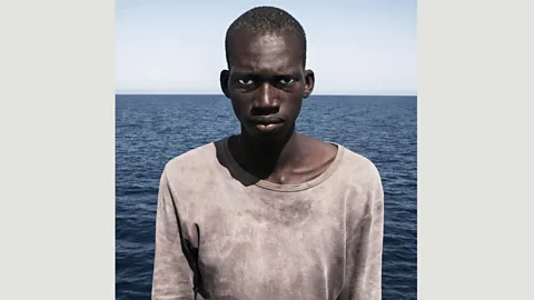 César Dezfuli This photo by César Dezfuli of an African migrant rescued in the Mediterranean Sea won the Taylor Wessing Prize in 2017 (Credit: César Dezfuli)