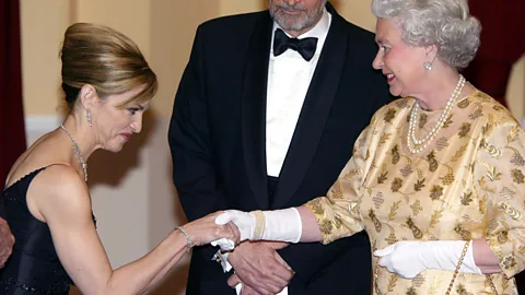 Getty Images Queen Elizabeth II shakes a lot of hands during her royal duties but almost always wears gloves when out in public (Credit: Getty Images)