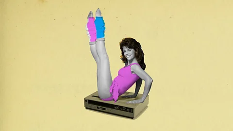 Alamy/BBC The rise of the VHS and Jane Fonda's workout tapes fueled a revolution, leading to TV fitness personalities and buy-at-home gadgets like the Thighmaster (Credit: Alamy/BBC)