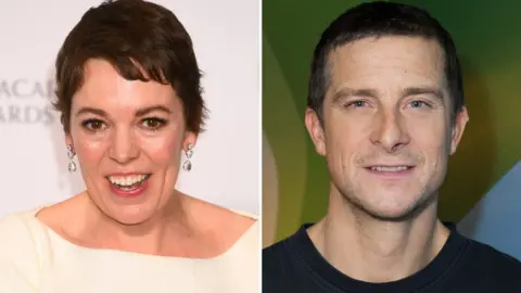Getty Images Olivia Colman, Bear Grylls