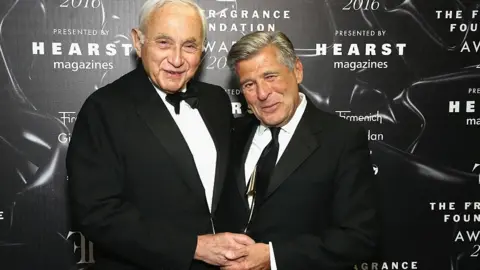 Getty Images L Brands billionaire founder Les Wexner (L) and Victoria's Secret's former chief marketing officer, Ed Razek (R)