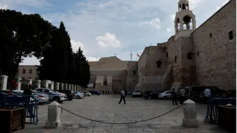Reuters deserted area outside church of nativity, bethlehem, 11 oct 2023