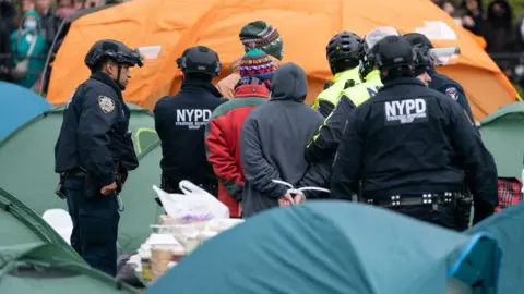 Getty Images NYPD officers making arrests at Columbia