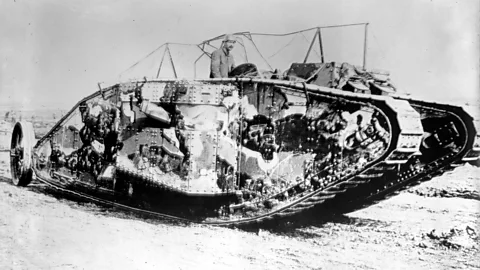 Alamy Camouflage developed by artists during World War One (such as on this tank in 1916, with Solomon's design) influenced deception operations in World War Two (Credit: Alamy)