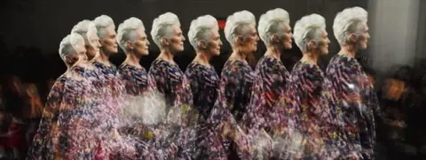 Getty Images Maye Musk walks the runway at Concept Korea during New York Fashion Week