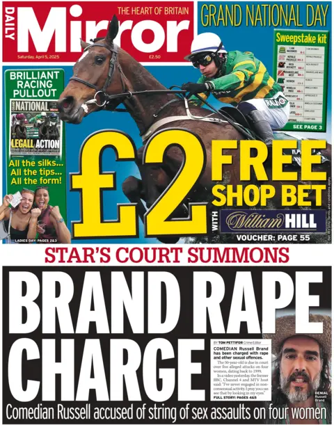 The front page of the Mirror