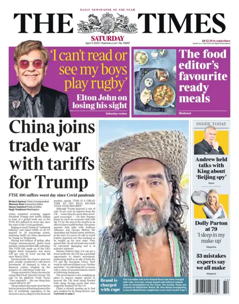 The Times front page