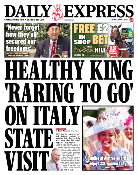 The Express front page. 