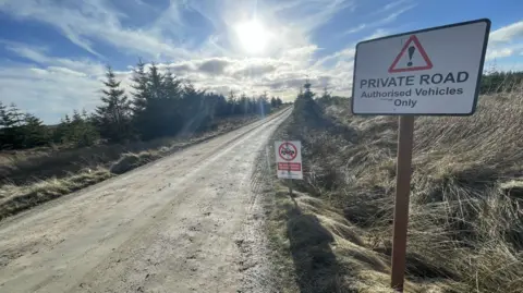 Dirt track road leading to Lochdhu