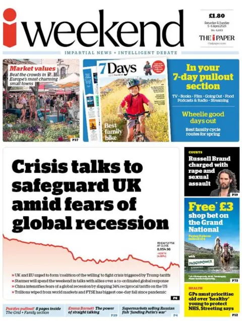 Front page of the i. 